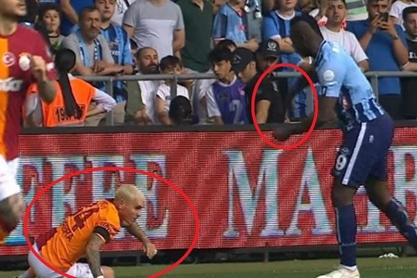 Balotelli yerde kalan Torreira'ya doğru atılıyor!  Maçın hakemi bu hamleye sessiz kaldı…Galatasaray